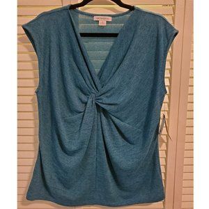 Liz Claiborne Sleeveless Blue Top V-neck